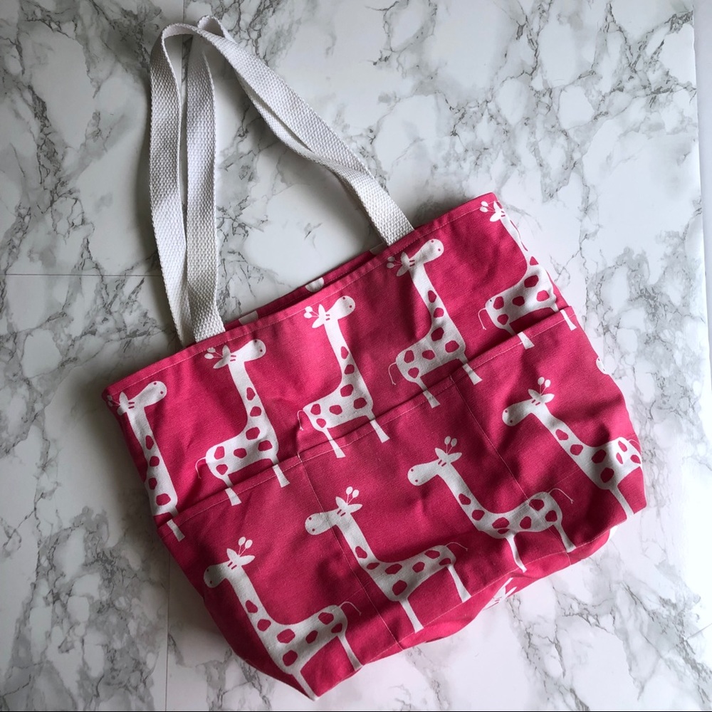 Giraffe Pink Tote Bag
